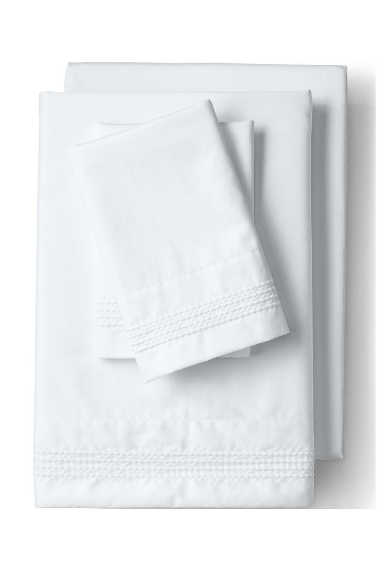 Supima Cotton No Iron Sateen Embroidered Pillowcases - 400 thread count, Main, color, White Dots