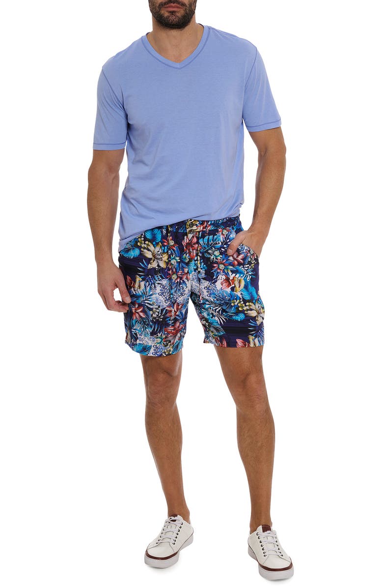 Robert Graham Merrick Floral Flat Front Shorts, Alternate, color,