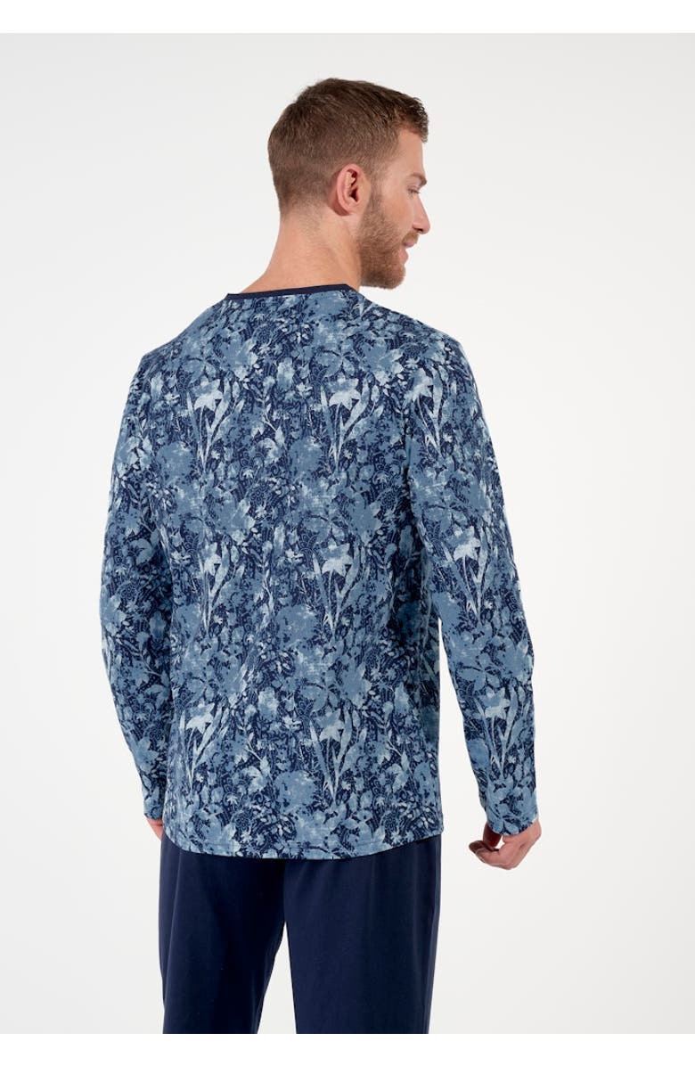 HOM Compiegne Long Pajama Set, Alternate, color, Navy Print