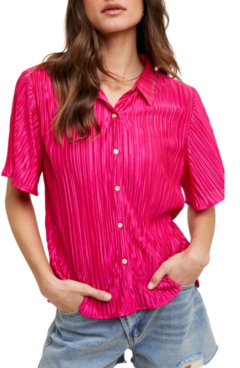 Pleated Satin Shirt