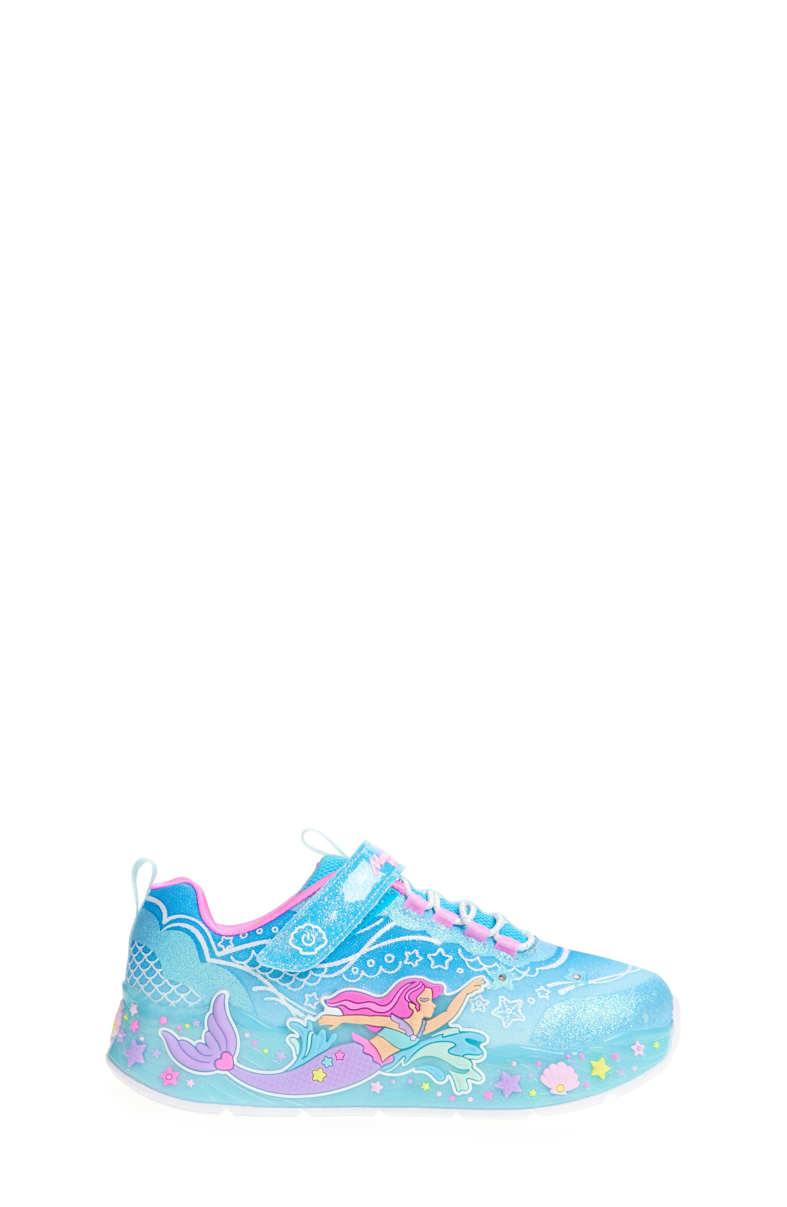 SKECHERS Kids' Mermaid Dreams S-Light Sneaker, Alternate, color, Blue/ Multi