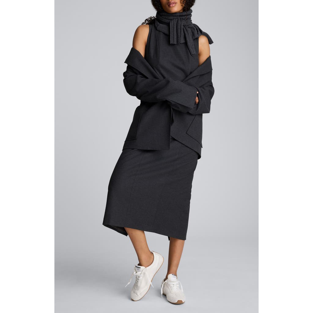 Kenneth Cole Modern Sleeveless Sheath Midi Dress In Black