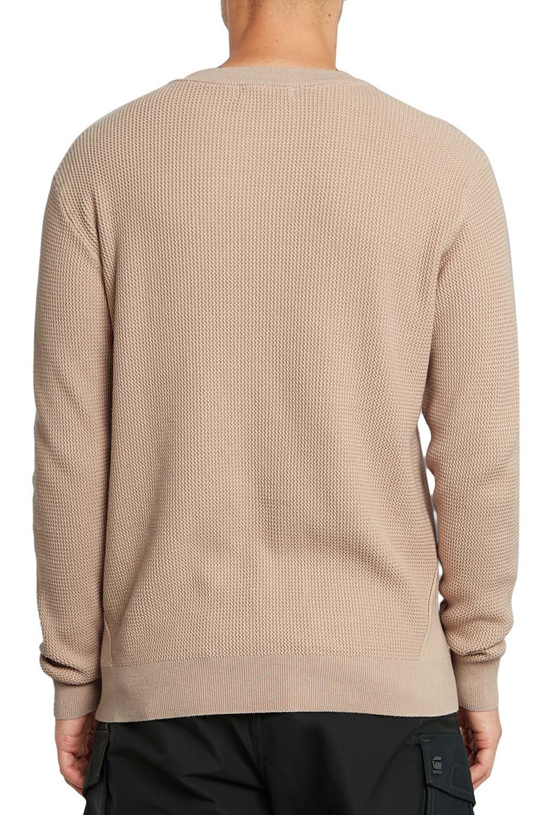 Serrated Organic Cotton Crewneck Sweater, Alternate, color, LINEN