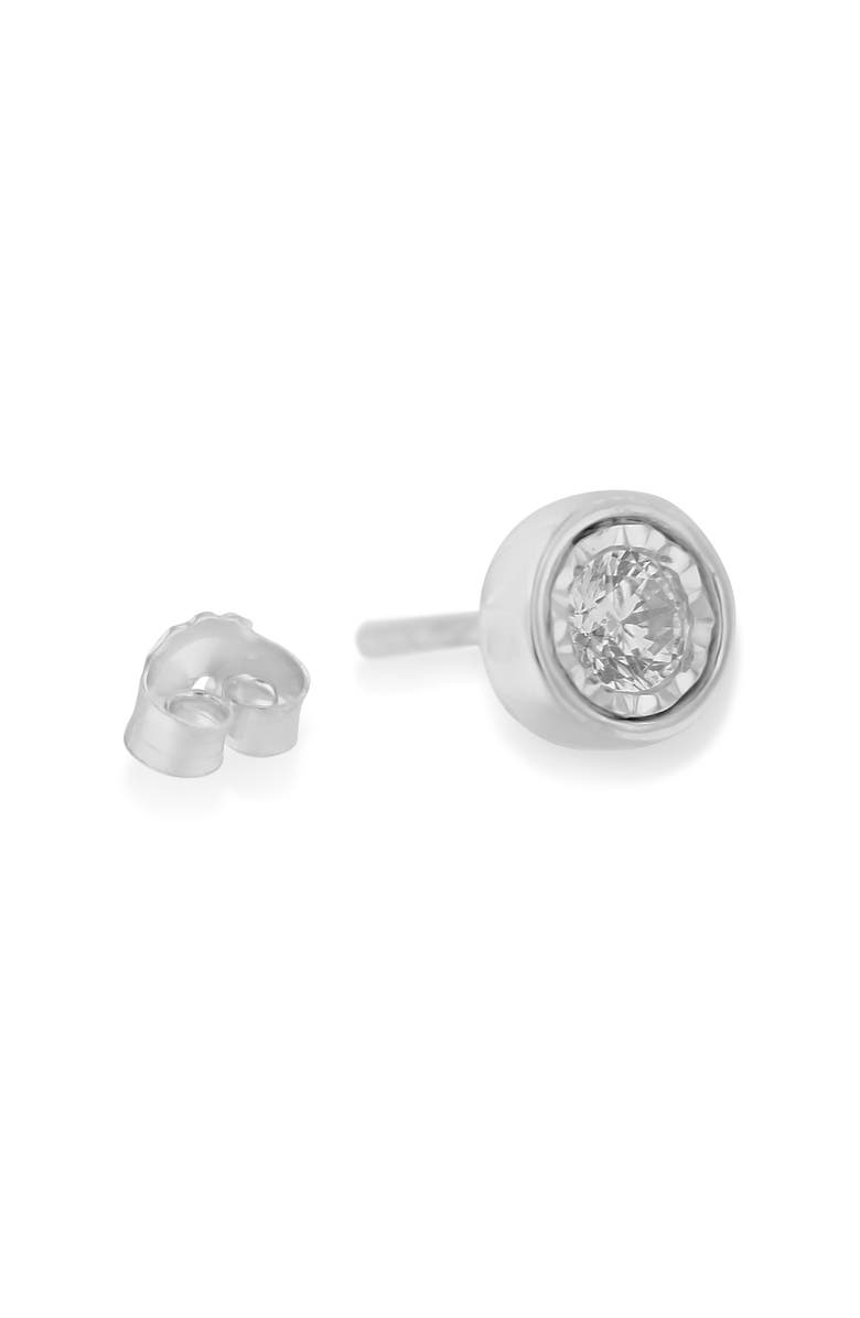 Haus of Brilliance 10K White Gold Diamond Floral Stud Earrings, Alternate, color, White