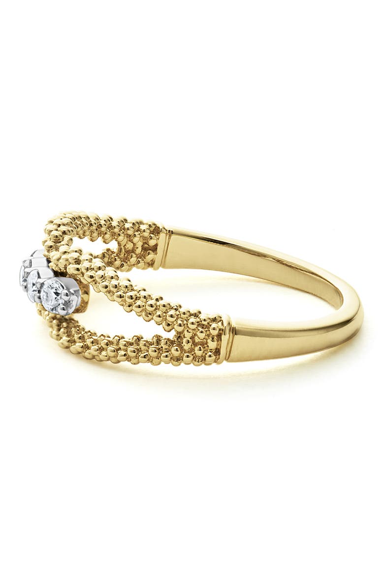 Superfine Signature Caviar Diamond Station Ring, Alternate, color, GOLD DIAMOND