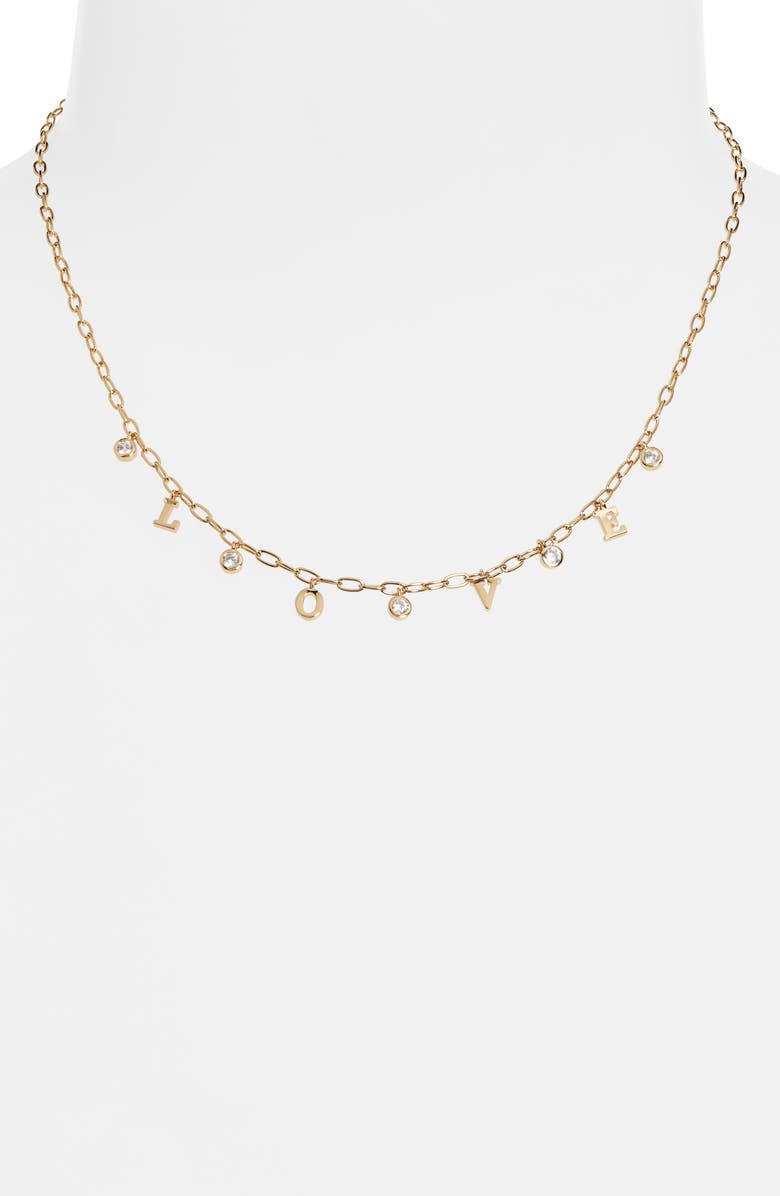 Nadri Love Shaky Charm Necklace, Alternate, color, 