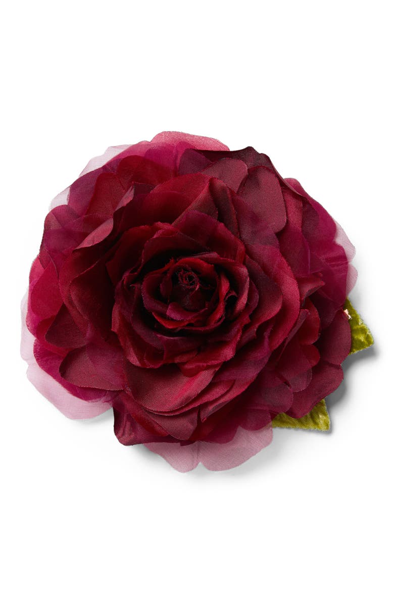 Helena Simon The Large Red Rose Floral Brooch, Main, color, Red