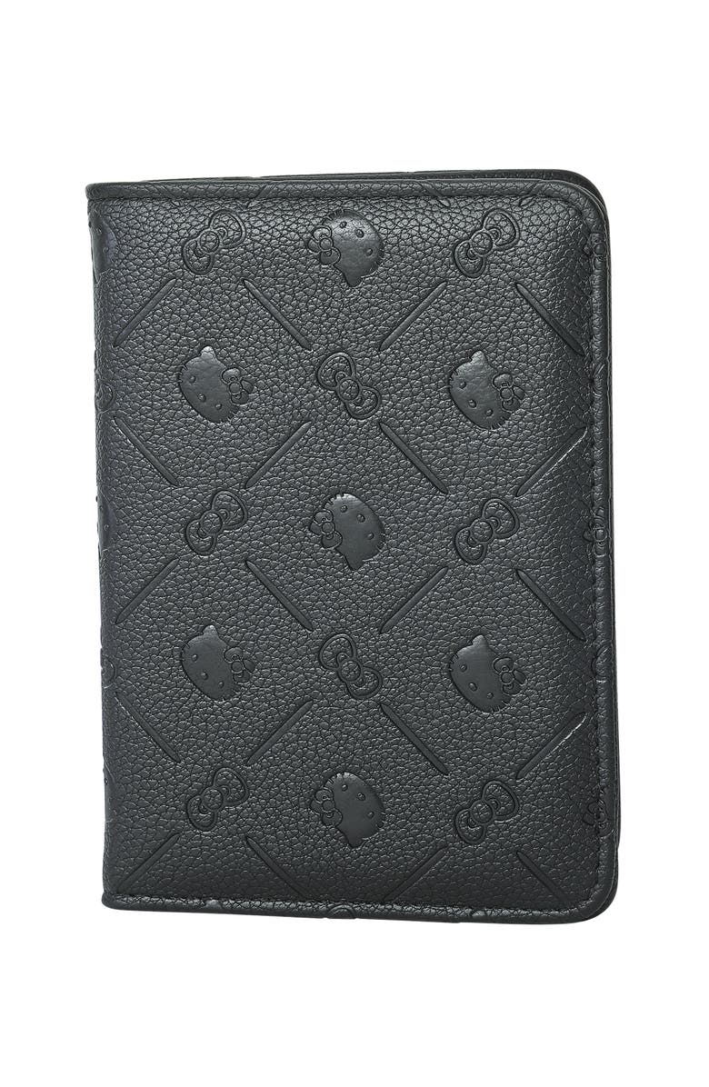 Hello Kitty Embossed Passport Holder, Alternate, color, Black