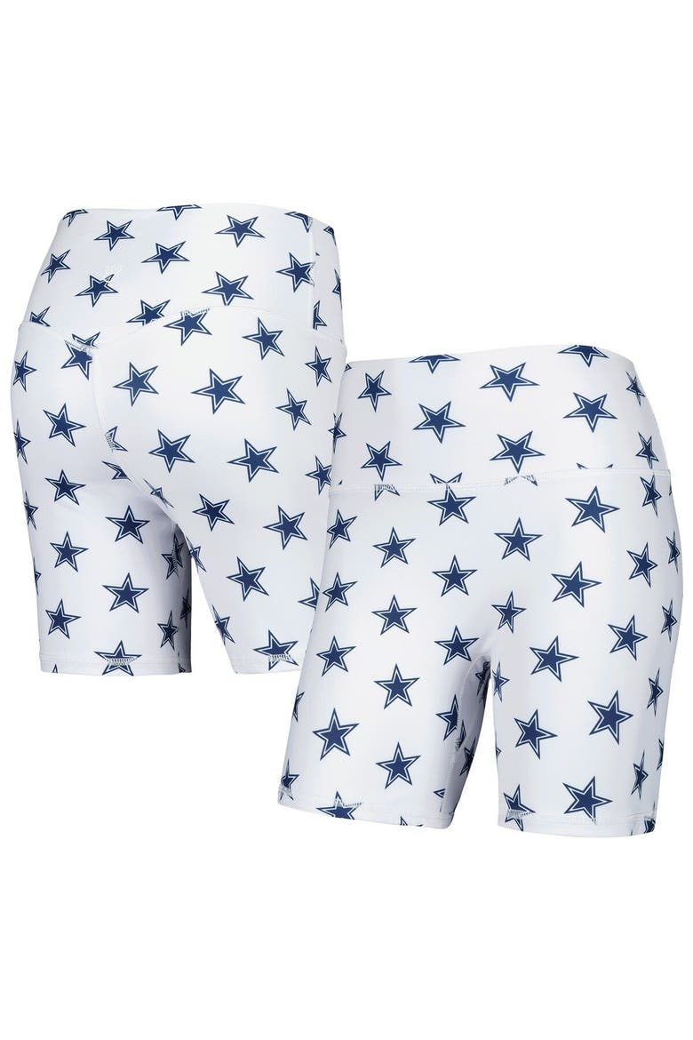 Women's White Dallas Cowboys Allover Print Biker Shorts, Main, color, White