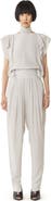 Lanvin White Frilled Top In Charmeuse