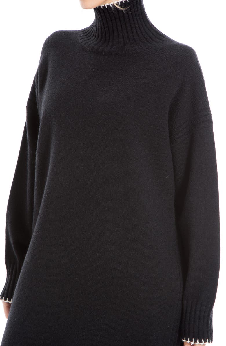 MAX STUDIO Long Sleeve Turtleneck Dress, Alternate, color, Black