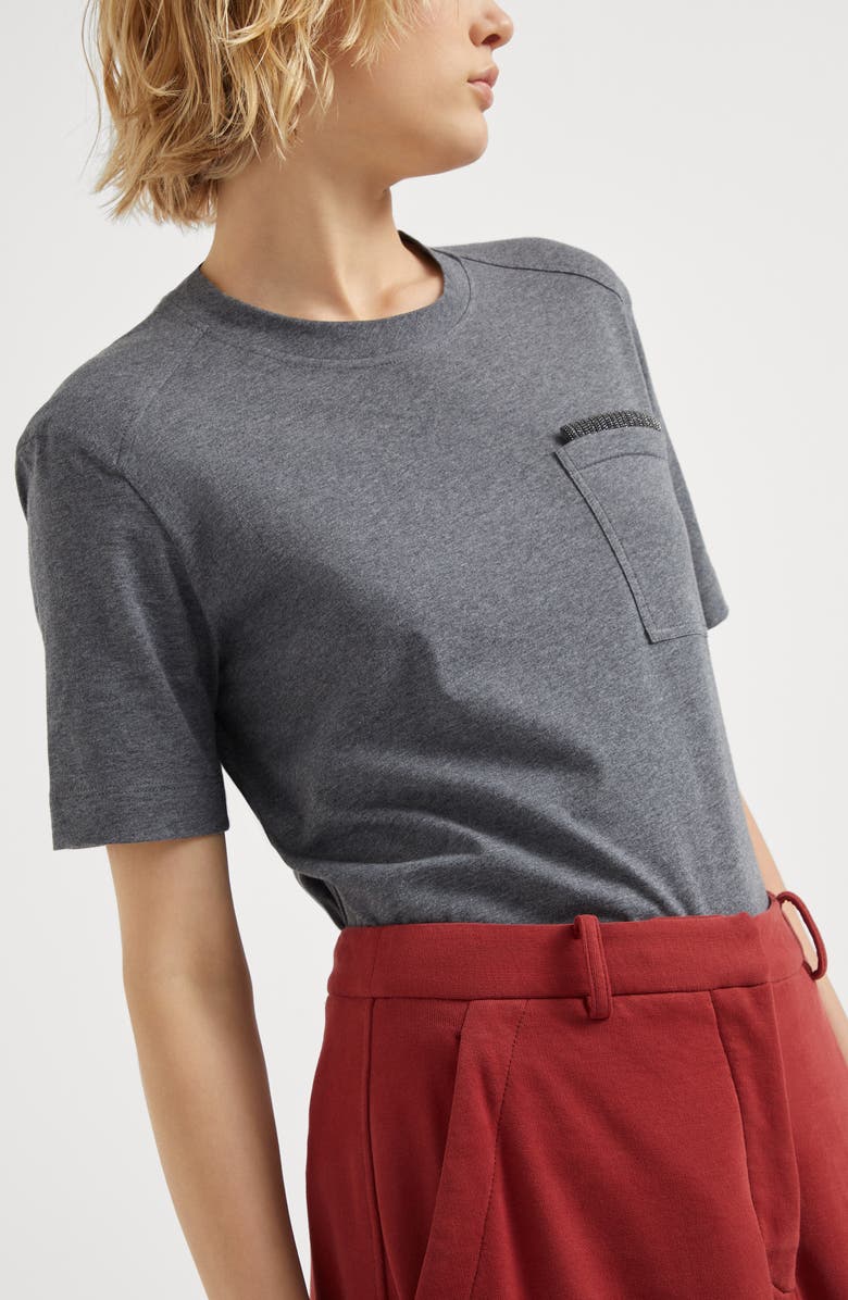 Brunello Cucinelli Cotton smooth French terry trousers, Alternate, color, 