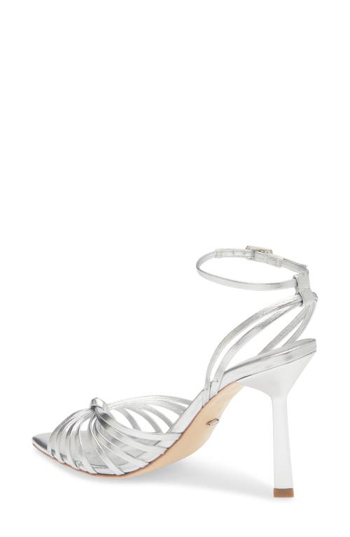 Tony Bianco Maxos Ankle Strap Pointed Toe Sandal In Silver