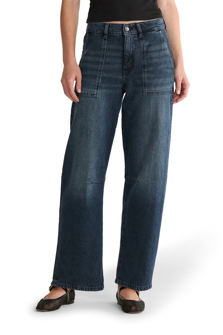 BNA Soft Curve Barrel Jeans, Main, color, SATURDAY NIGHT