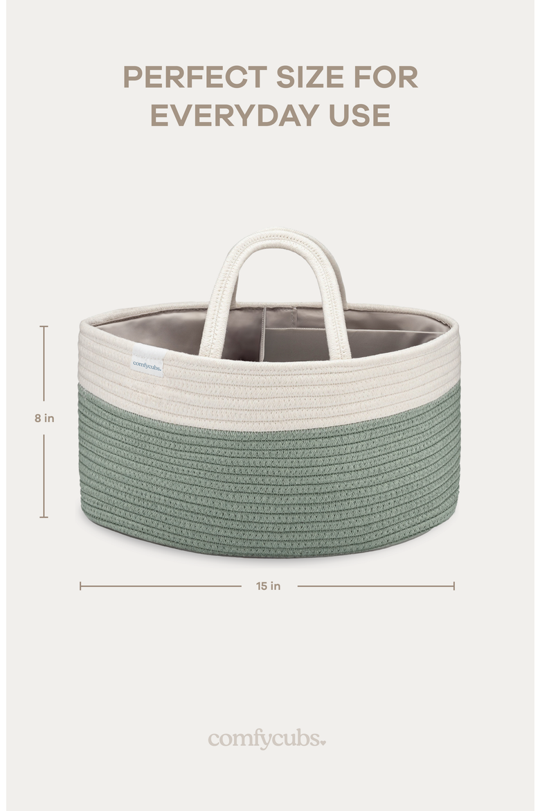 Rope Diaper Caddy, Alternate, color, Sage