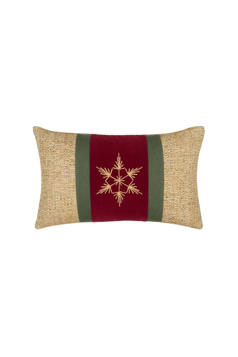 Tradition Gold Handmade Indoor & Outdoor Woven Accent Holiday Pillow, Main, color, Gold