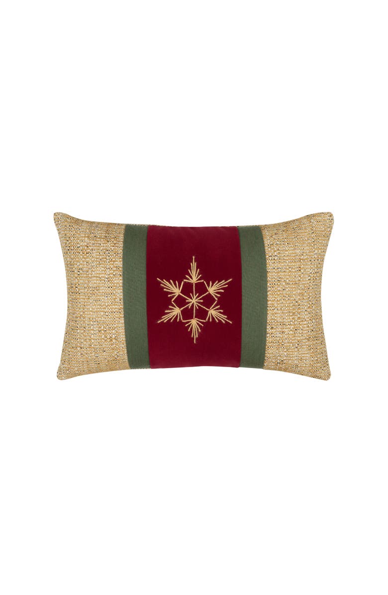 Elaine Smith Tradition Gold Handmade Indoor & Outdoor Woven Accent Holiday Pillow, Main, color, Gold