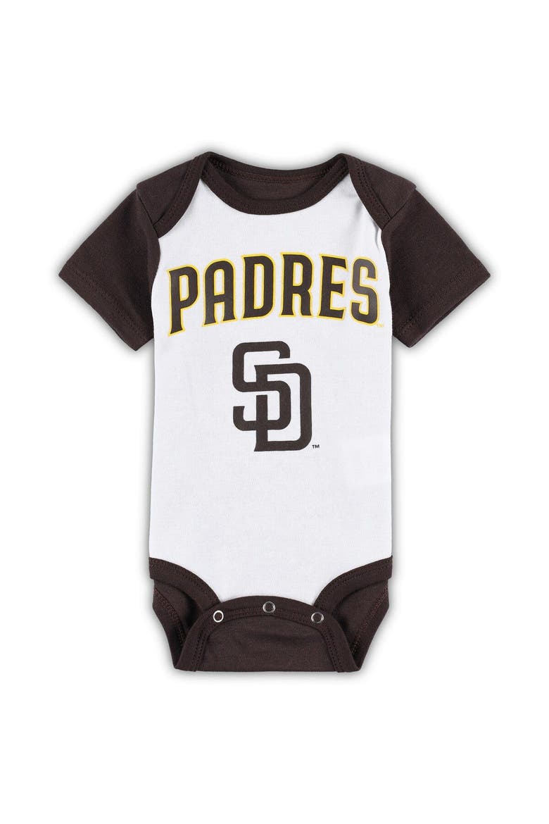 Newborn & Infant White/Heather Gray San Diego Padres Little Slugger Two-Pack Bodysuit Set, Alternate, color, White