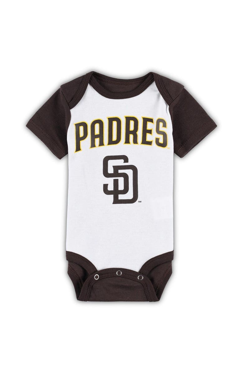 Outerstuff Newborn & Infant White/Heather Gray San Diego Padres Little Slugger Two-Pack Bodysuit Set, Alternate, color, 