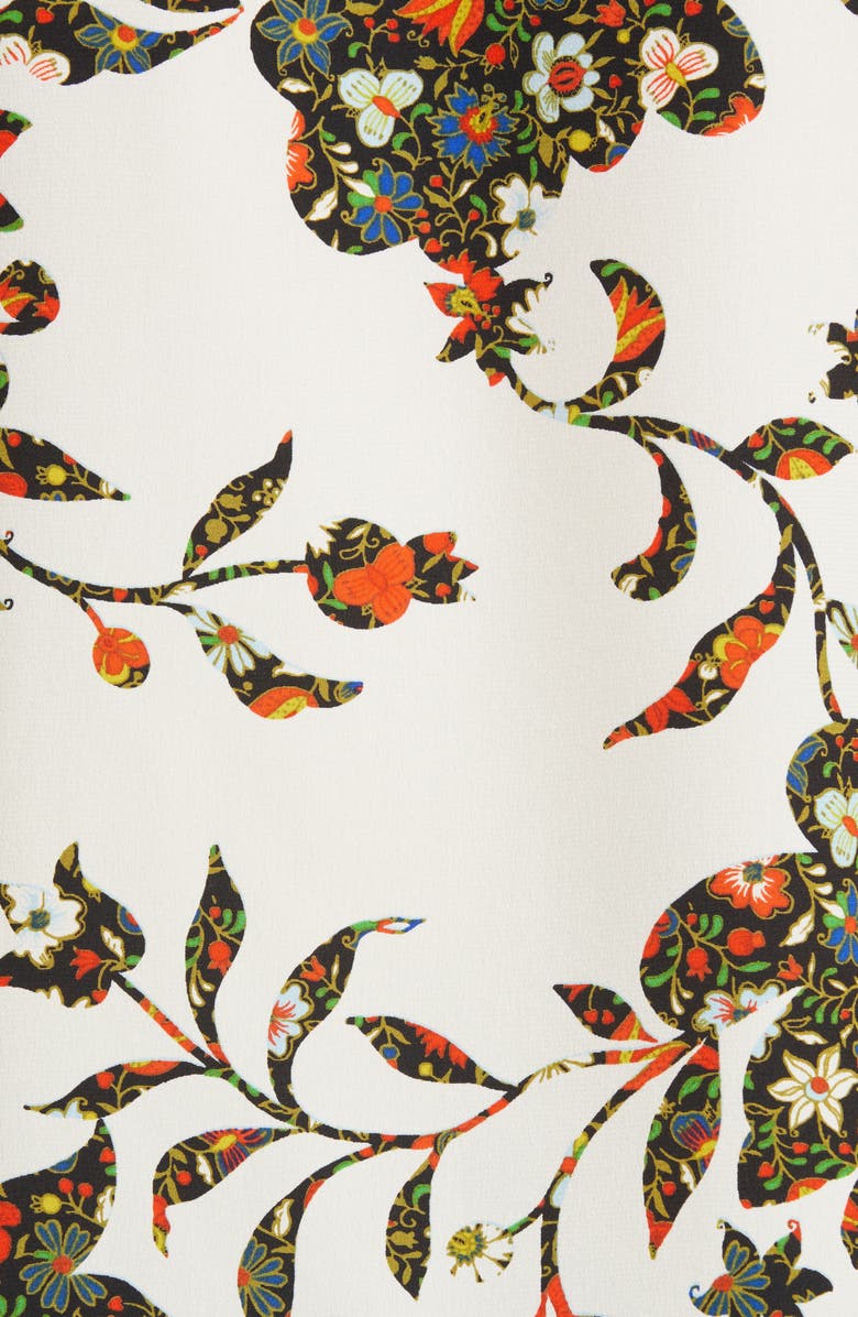 Tory Burch Ruffle Floral Silk Blouse, Alternate, color, 