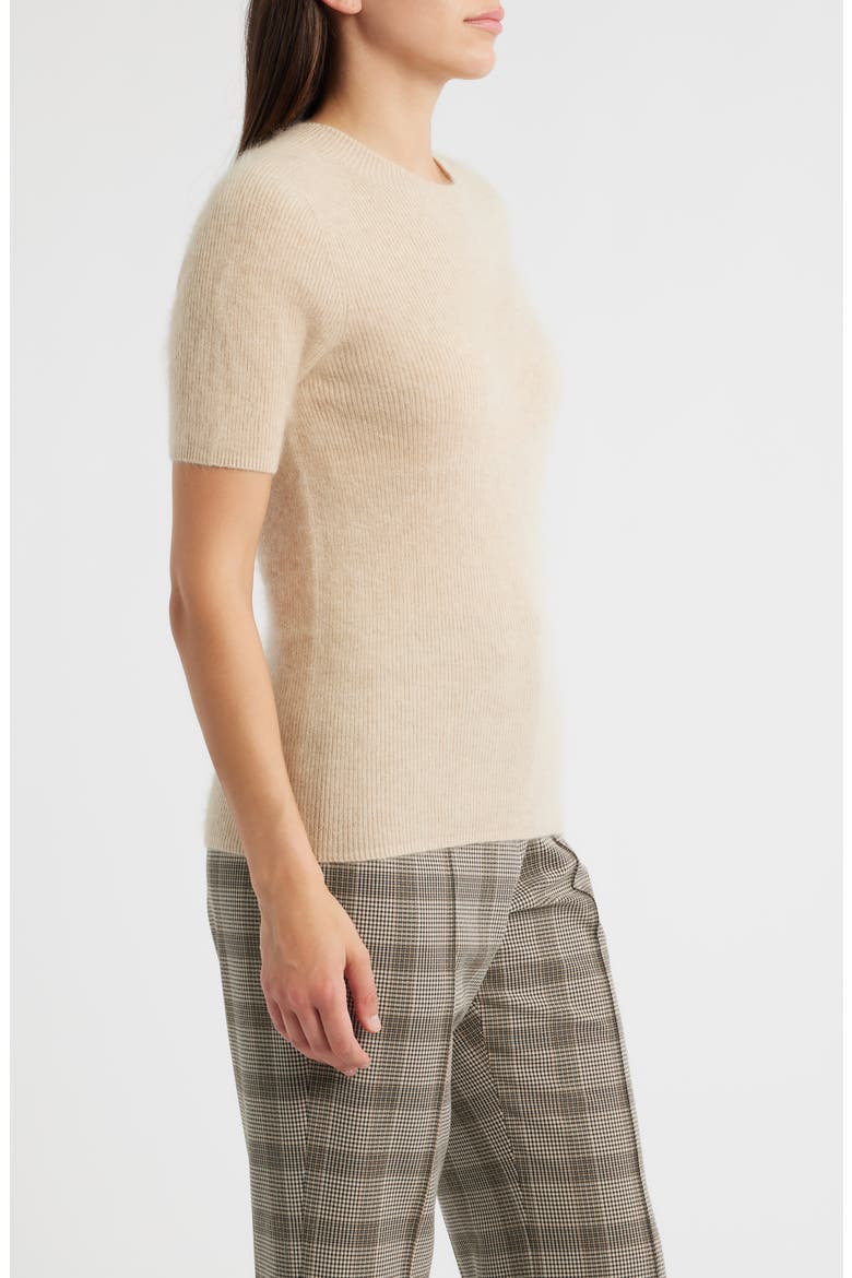 The Yelena Short Sleeve Cashmere Sweater, Alternate, color, SPUN BEIGE