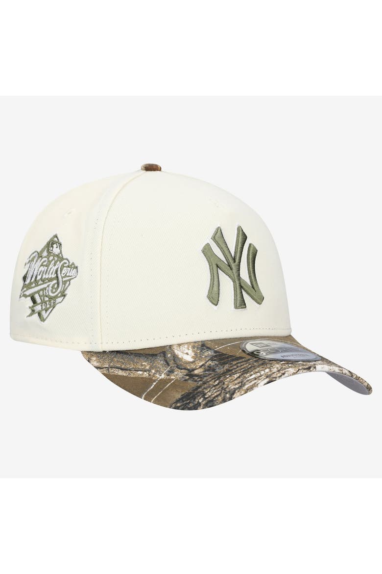 Men's New Era Khaki/Realtree Camo New York Yankees 9FORTY A-Frame Adjustable Hat, Main, color, Khaki