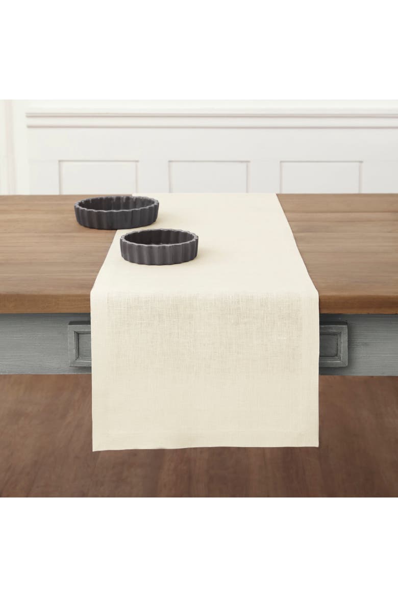 Linen Table Runner - Fete, Alternate, color, Ivory