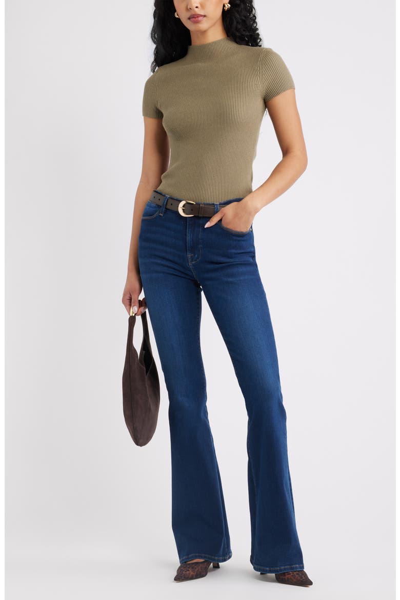 Rib Knit Mock Neck Sweater, Alternate, color, OLIVE DUSK
