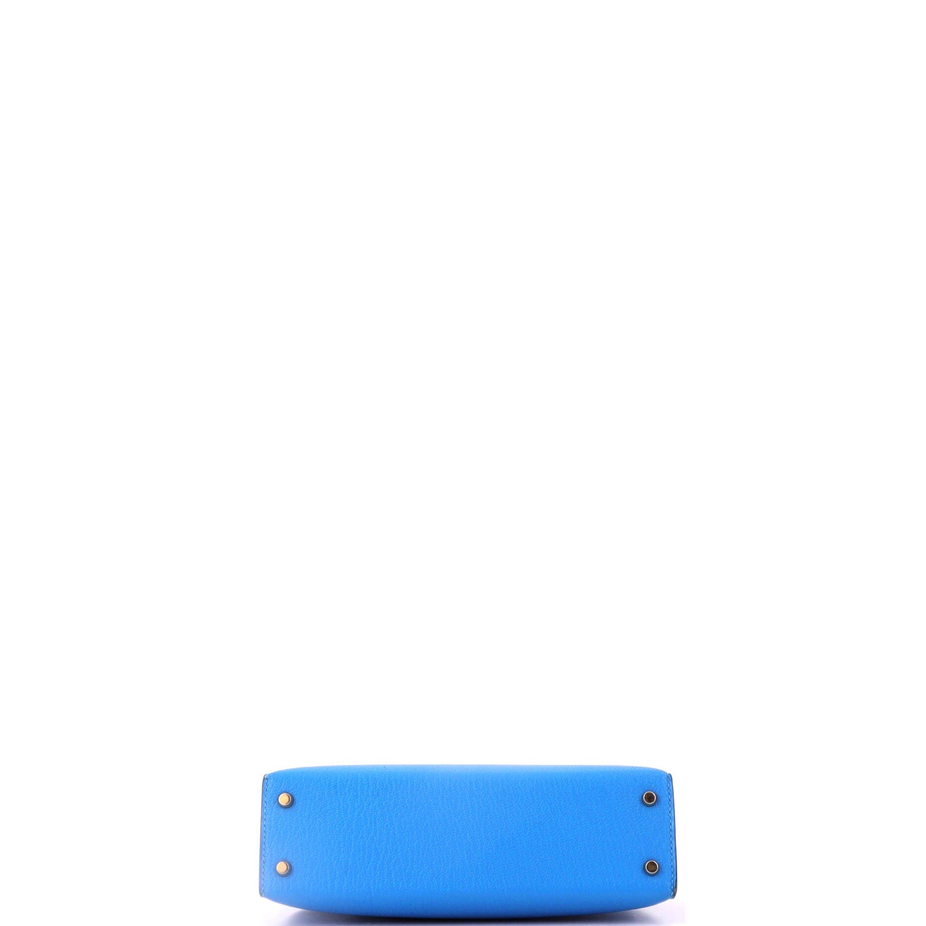 Kelly Mini II Bag Blue Chevre Mysore with Gold Hardware 20, Alternate, color, Blue