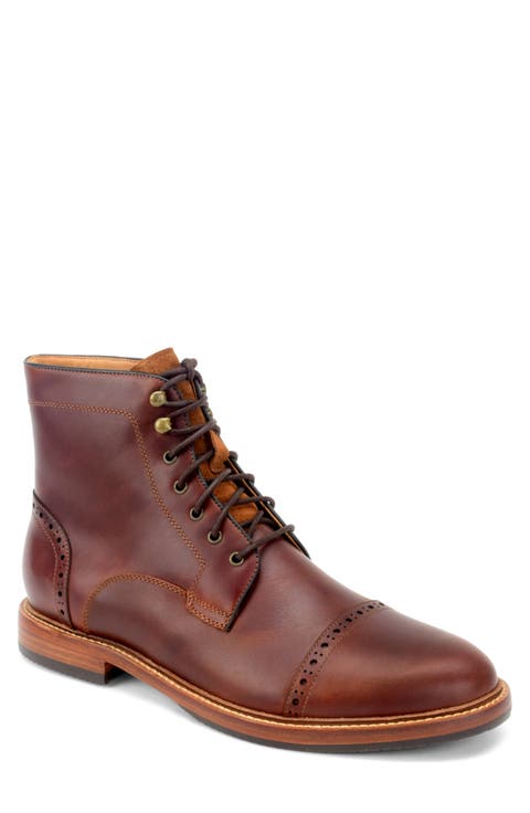 ZRIANG En's Oxford Dress Leather Lined Round Toe Angle Boots, Tan-3
