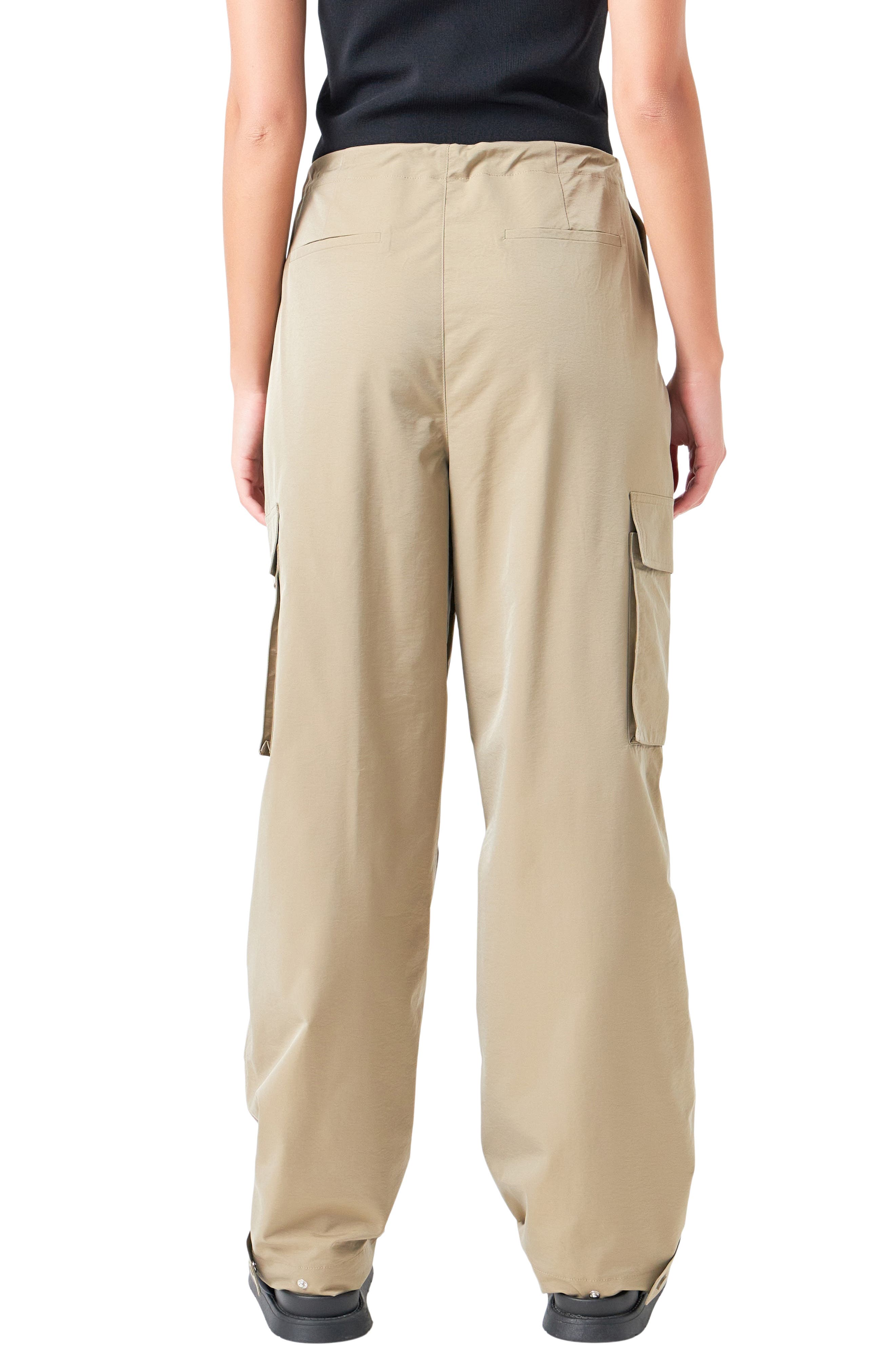 Pleated Low Rise Parachute Cargo Pants - image 2