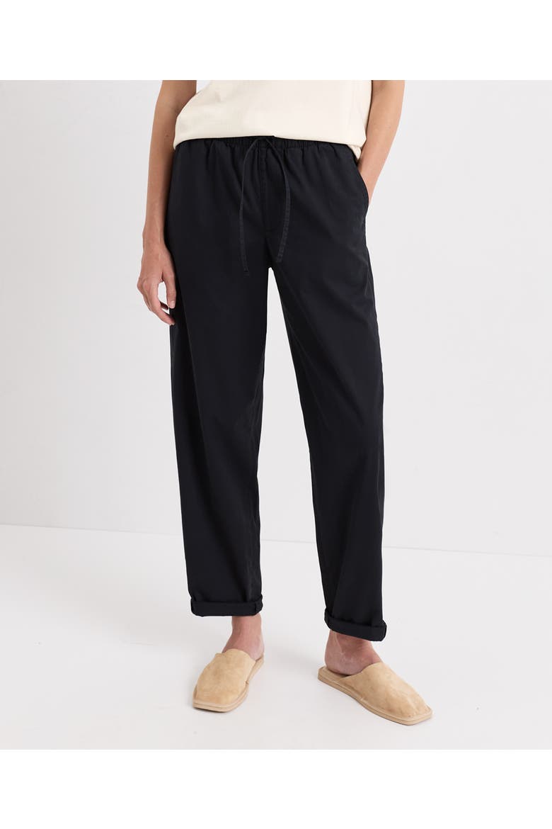 Organic Cotton Peached Twill Pull-On Pant, Main, color, Washed Black