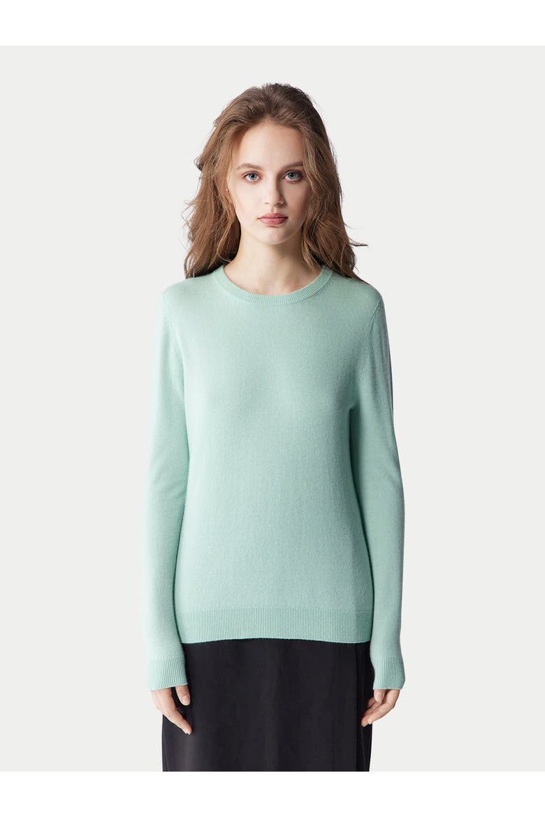 Essential Cashmere Crewneck Sweater, Alternate, color, celadon