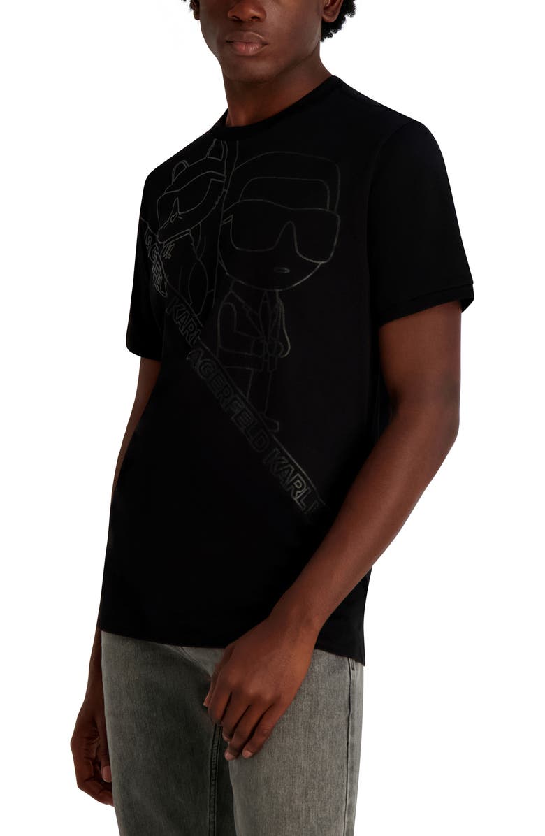 KARL LAGERFELD PARIS Oversized Outline T-Shirt, Alternate, color, Black