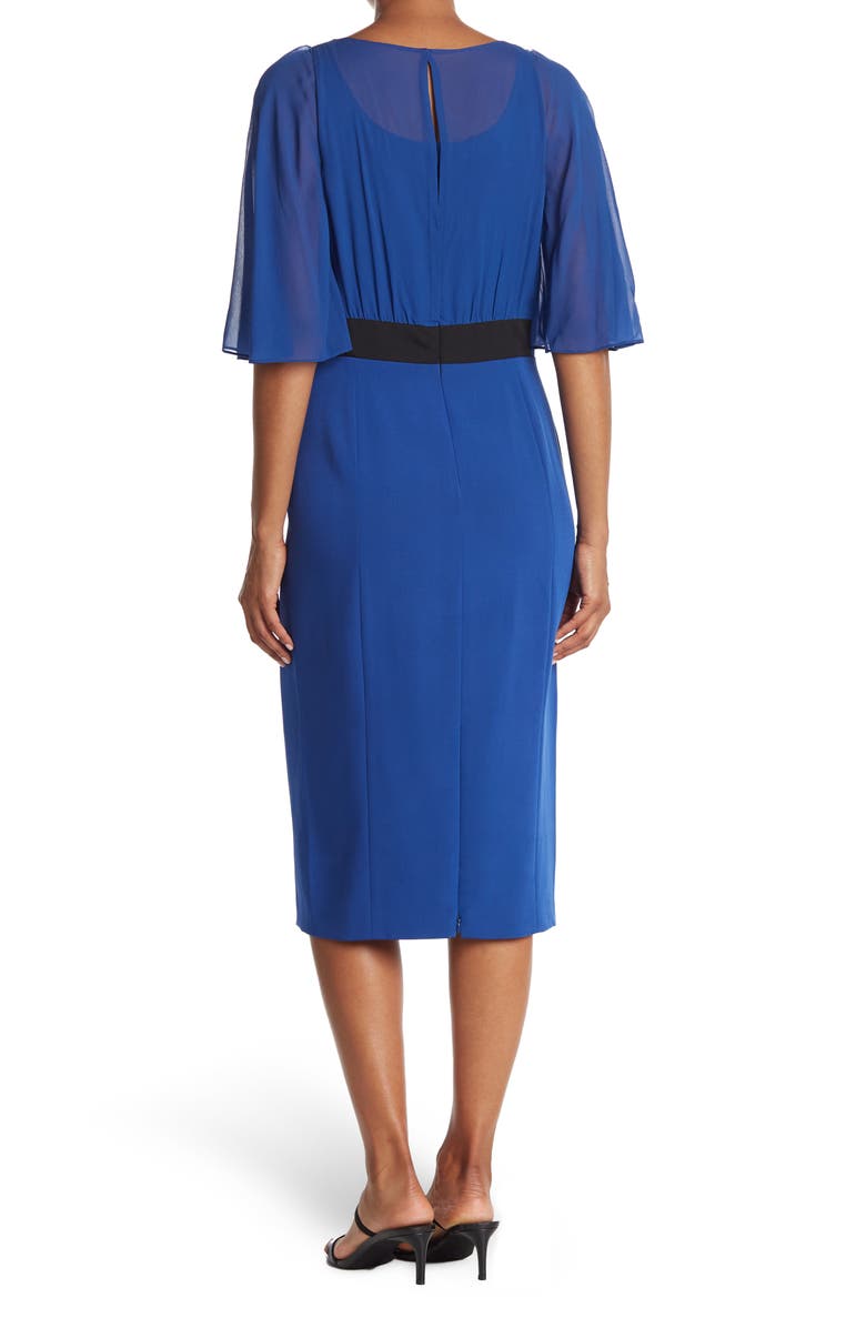 Akris Overlay Bodice Silk Blend Sheath Dress, Alternate, color, 