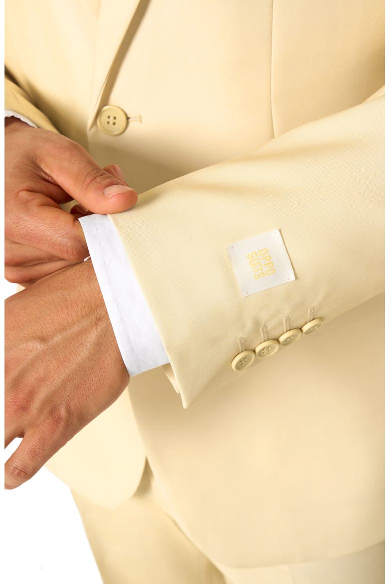 Pastellow Slim Fit Two-Piece Suit & Tie Set, Alternate, color, BEIGE