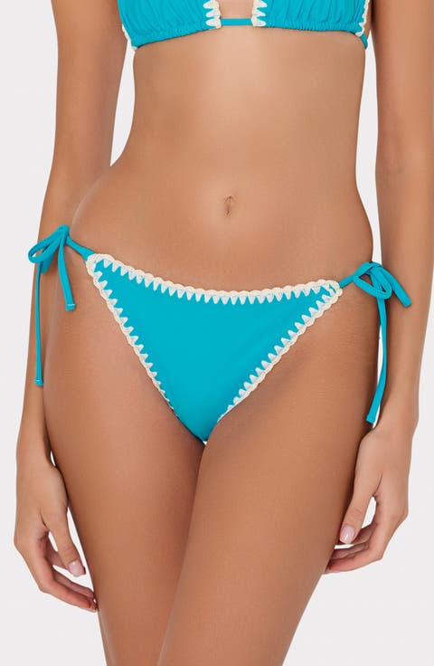Whipstitch Detail String Bikini Bottoms