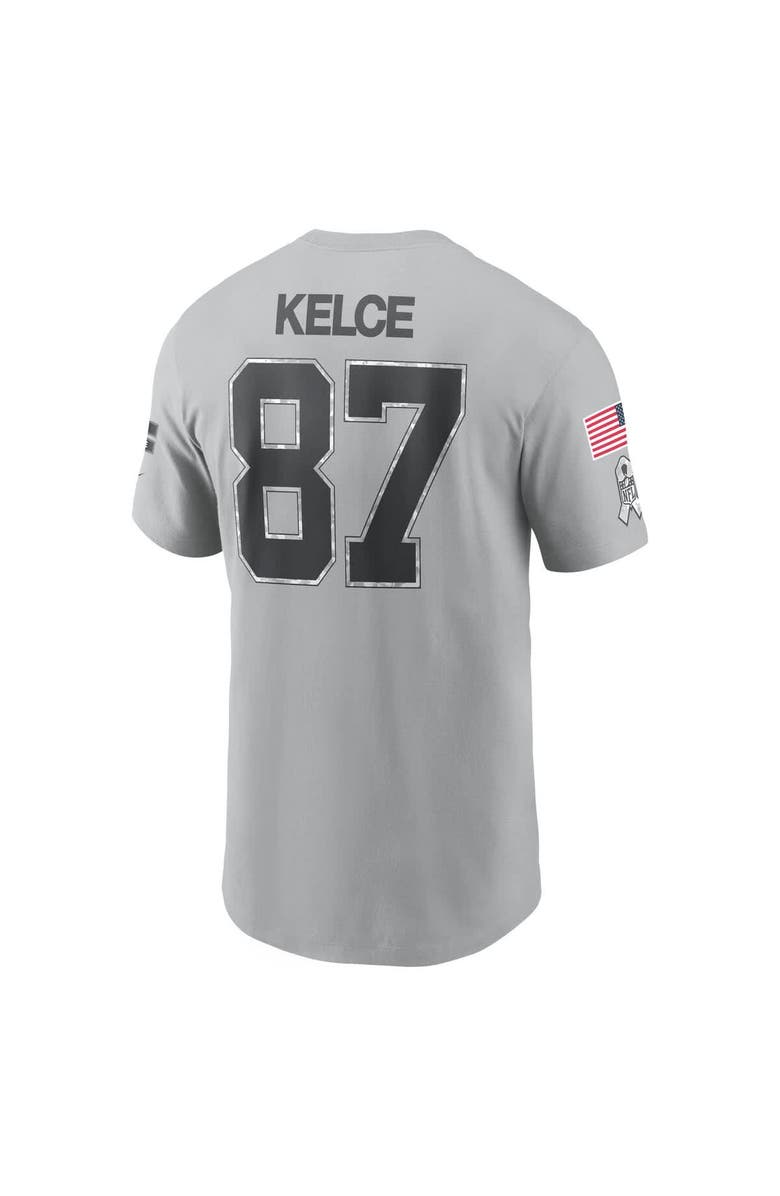 Nike Men's Nike Travis Kelce Gray Kansas City Chiefs 2024 Salute To Service Name & Number T-Shirt, Alternate, color, 