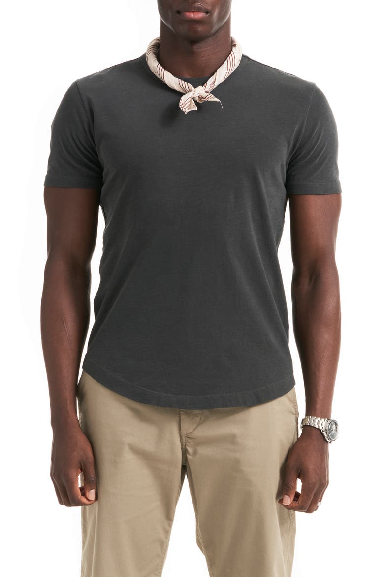 Curve Hem Cotton Slub T-Shirt, Main, color, COAL