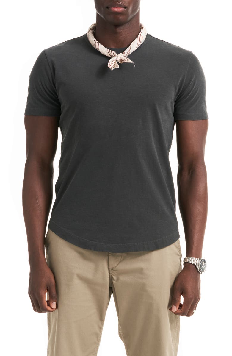 BUCK MASON Curve Hem Cotton Slub T-Shirt, Main, color, Coal