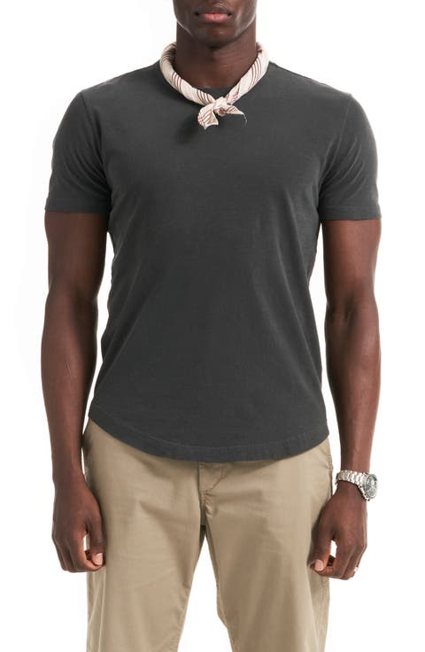 Curve Hem Cotton Slub T-Shirt