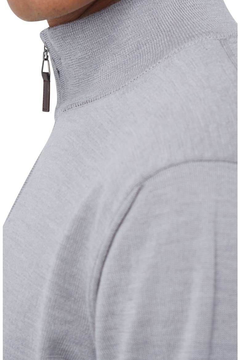 Merino Wool Quarter Zip Pullover, Alternate, color, PLATINUM
