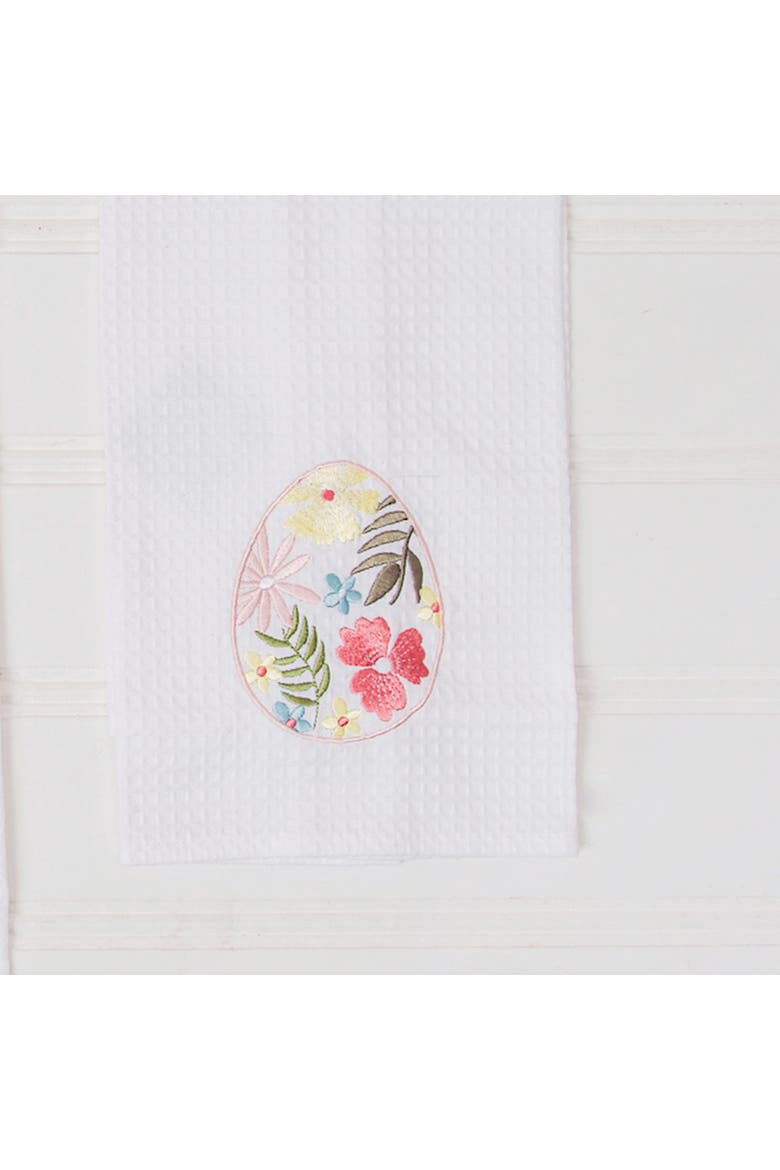 Floral Easter Egg 100% Cotton Waffle Weave Handtowel, Alternate, color, Pink