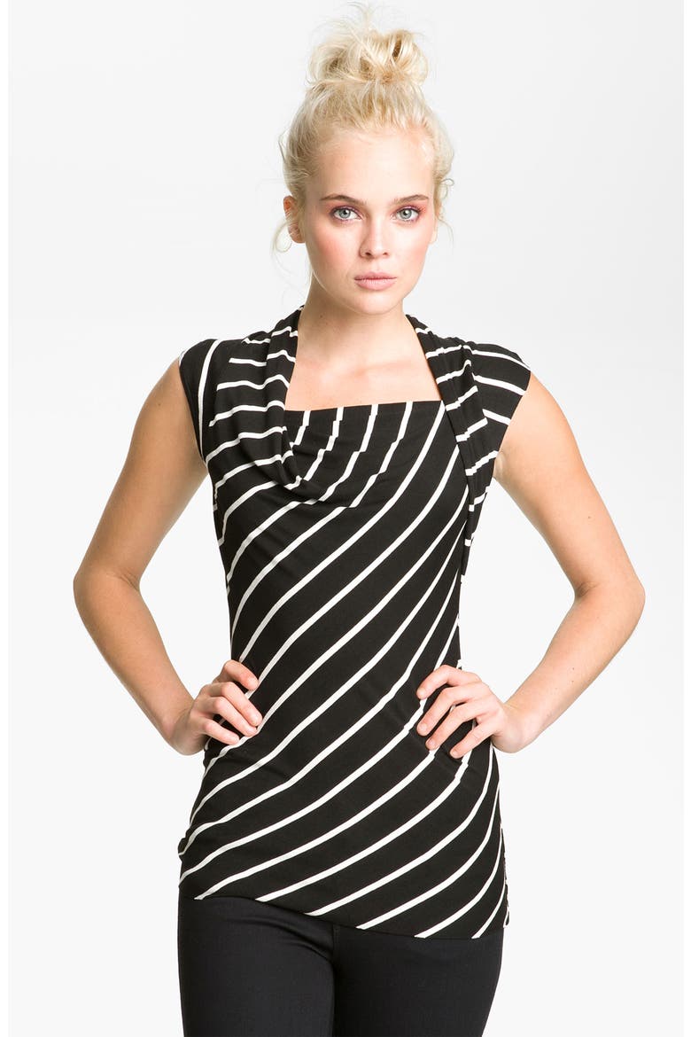 'Viva' Stripe Top, Main, color, BLACK/ CREME