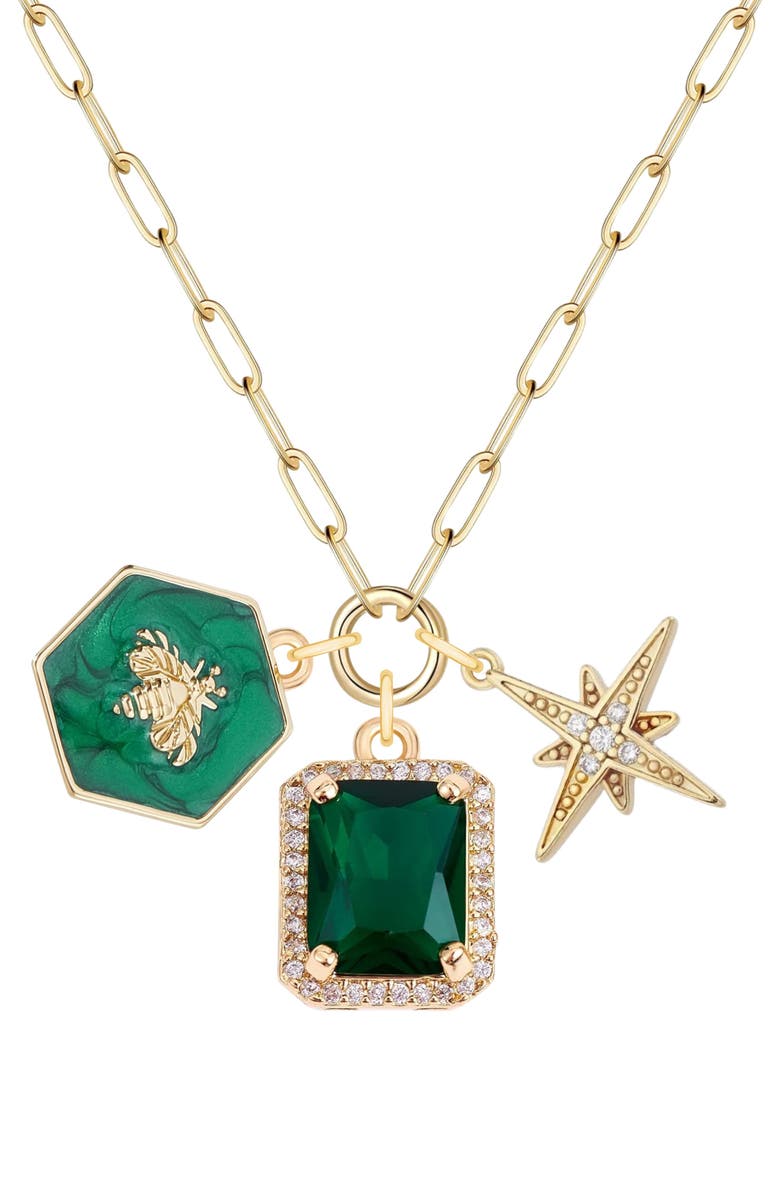 Emma Rae Emerald Luxe Everlink Necklace, Alternate, color, Green