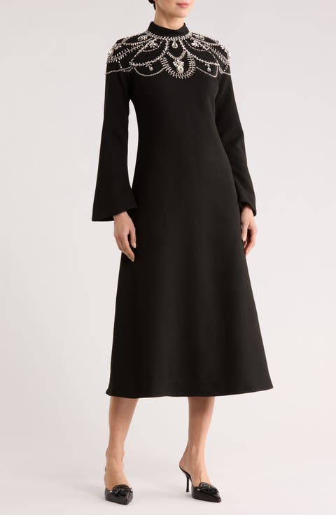 Odetta Bell Sleeve Midi Dress