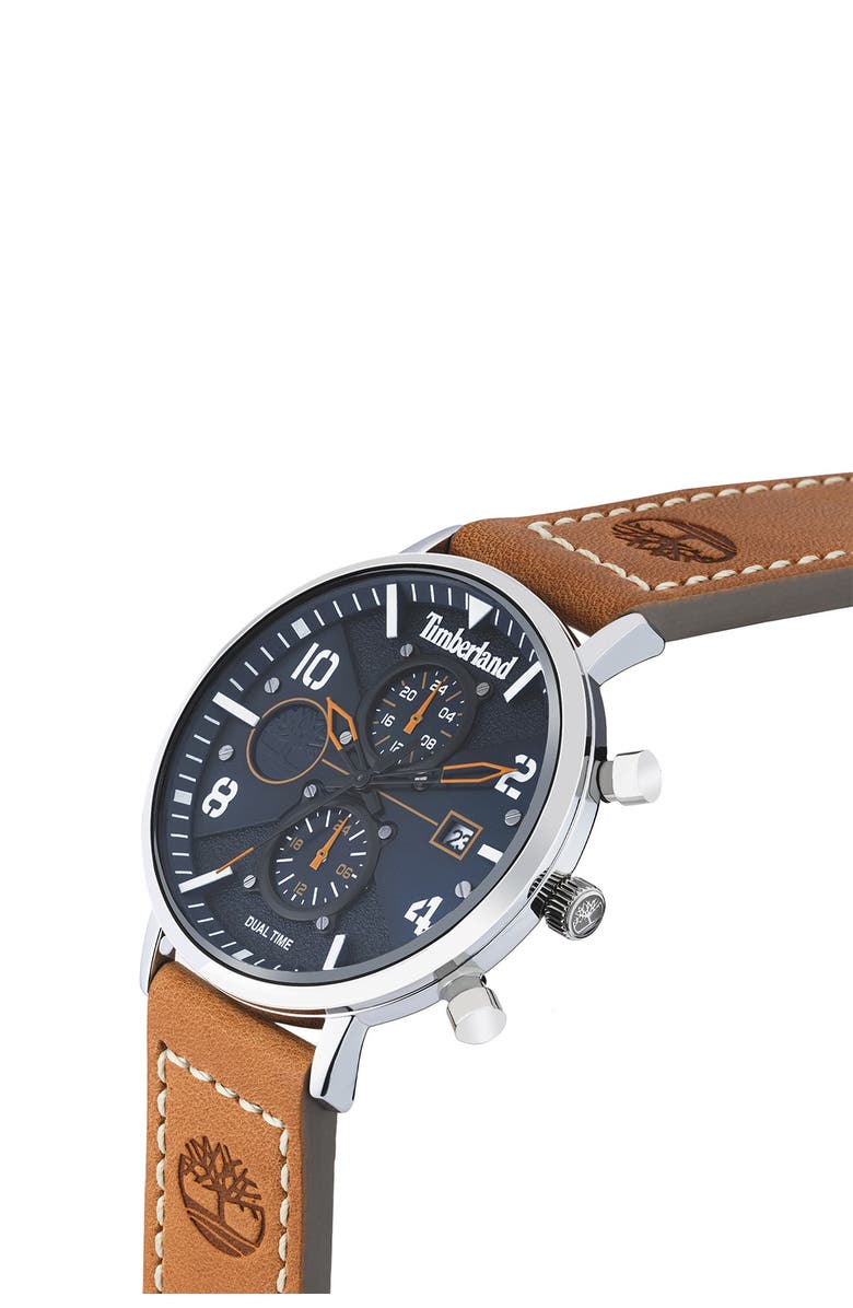 Timberland Men's Multifunction Leather Strap Watch, Alternate, color,