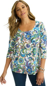 Jessica London Stretch Cotton Scoop Neck Tee