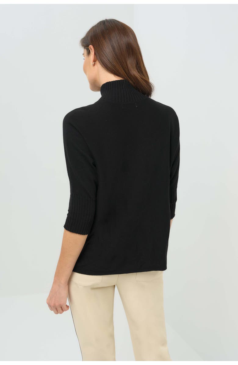 Anatomie Lucely 1/4 Zip Elbowsleeve Mock Neck Sweater, Alternate, color, Black