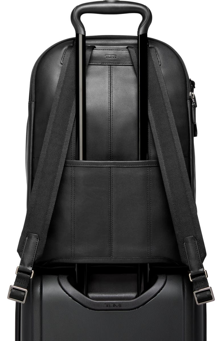 TUMI Warren Leather Backpack, Alternate, color, Black Bombe